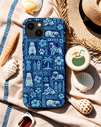 ALOHA PUG DOG PATCHWORK PHONE CASE - TLNO2108264