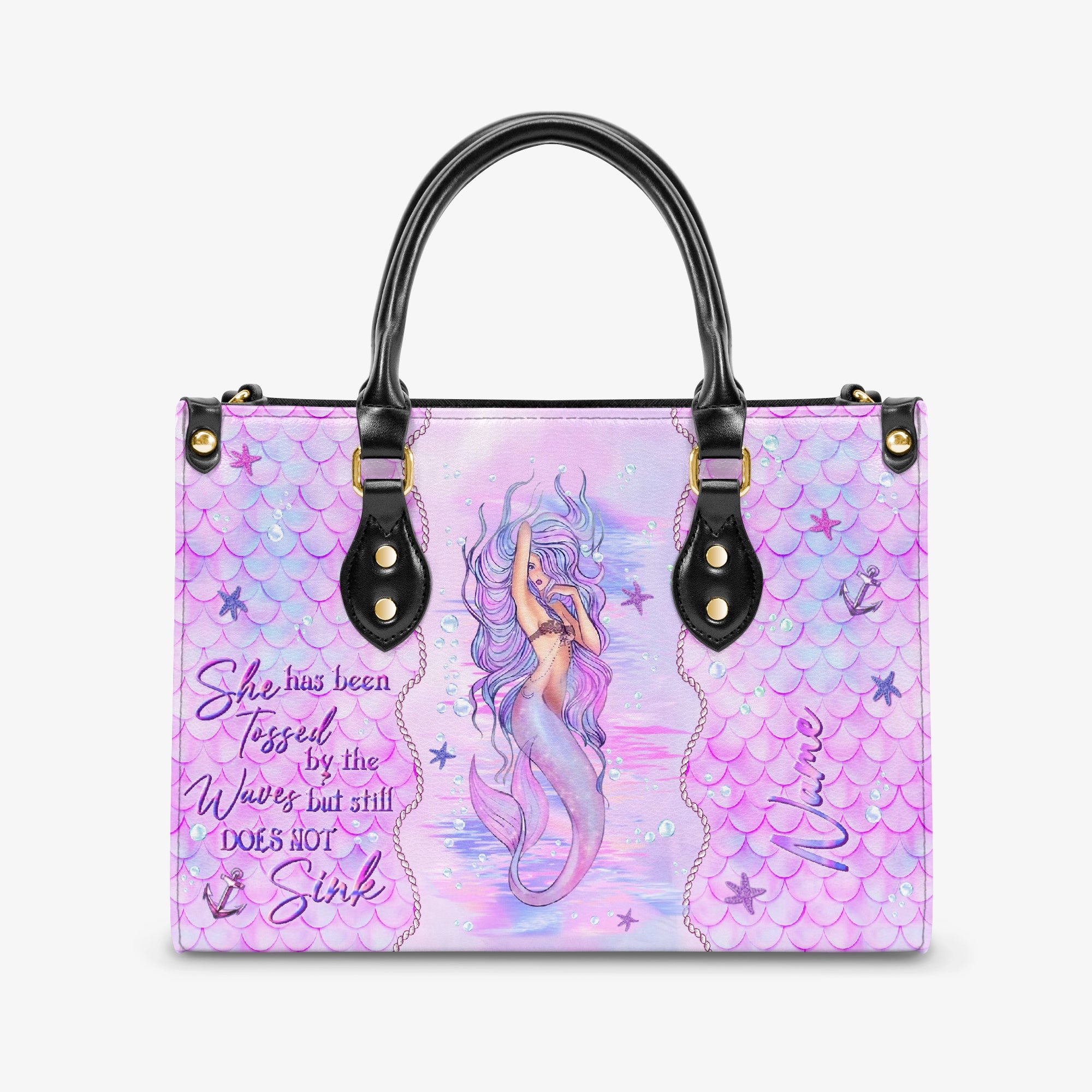 SHE HAS BEEN TOSSED BY THE WAVES MERMAID LEATHER HANDBAG - YHLN2803241