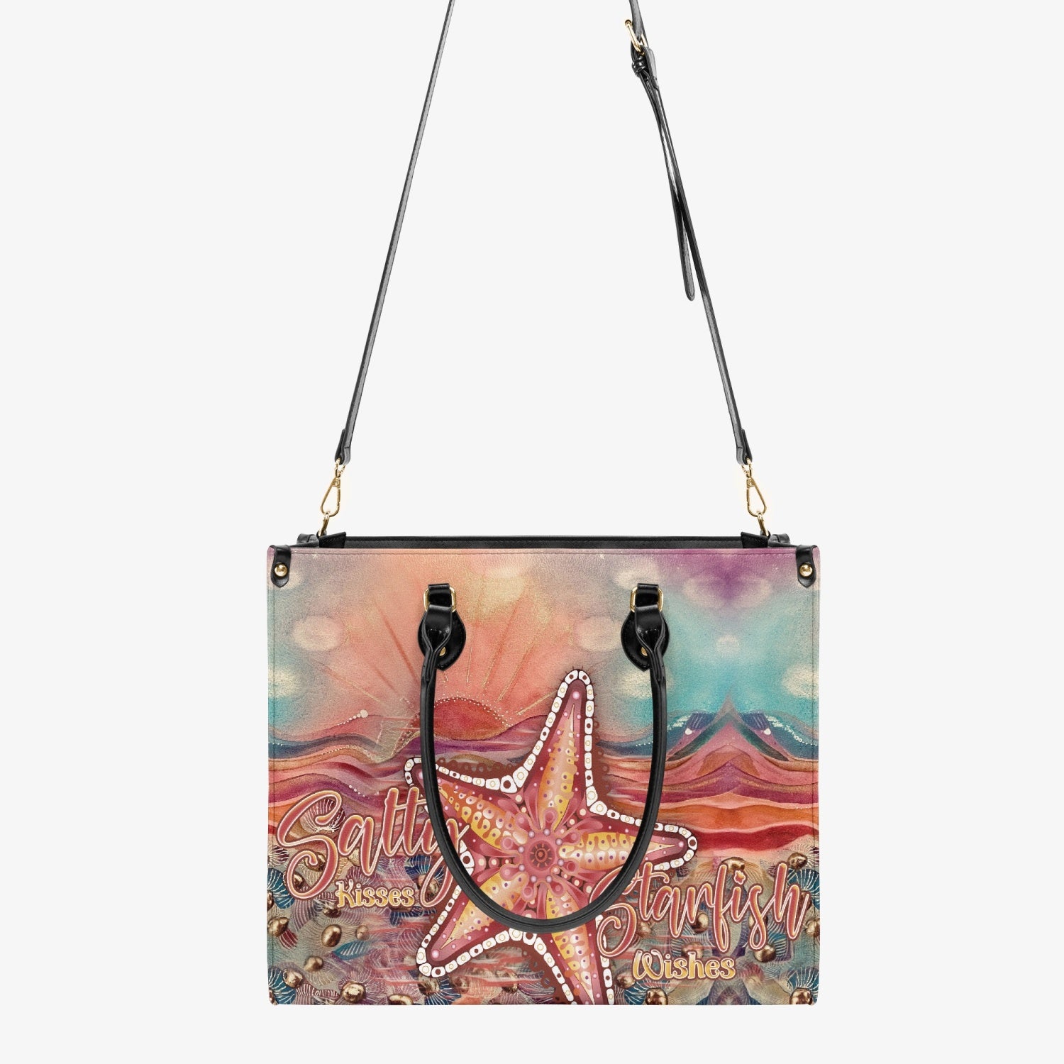 SALTY KISSES AND STARFISH WISHES LEATHER HANDBAG - TLNZ2803243