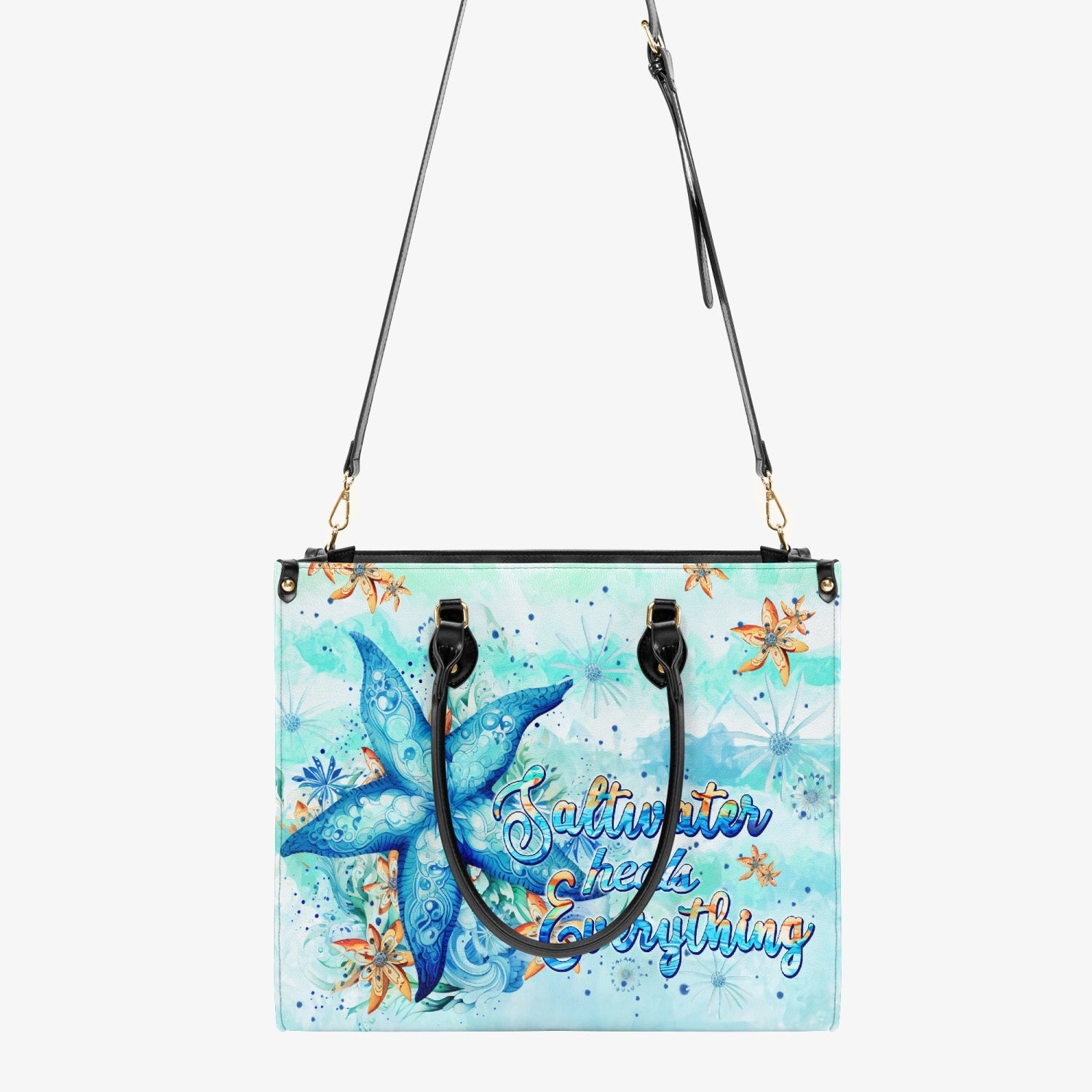 SALTWATER HEALS EVERYTHING STARFISH LEATHER HANDBAG - TLPQ2803243