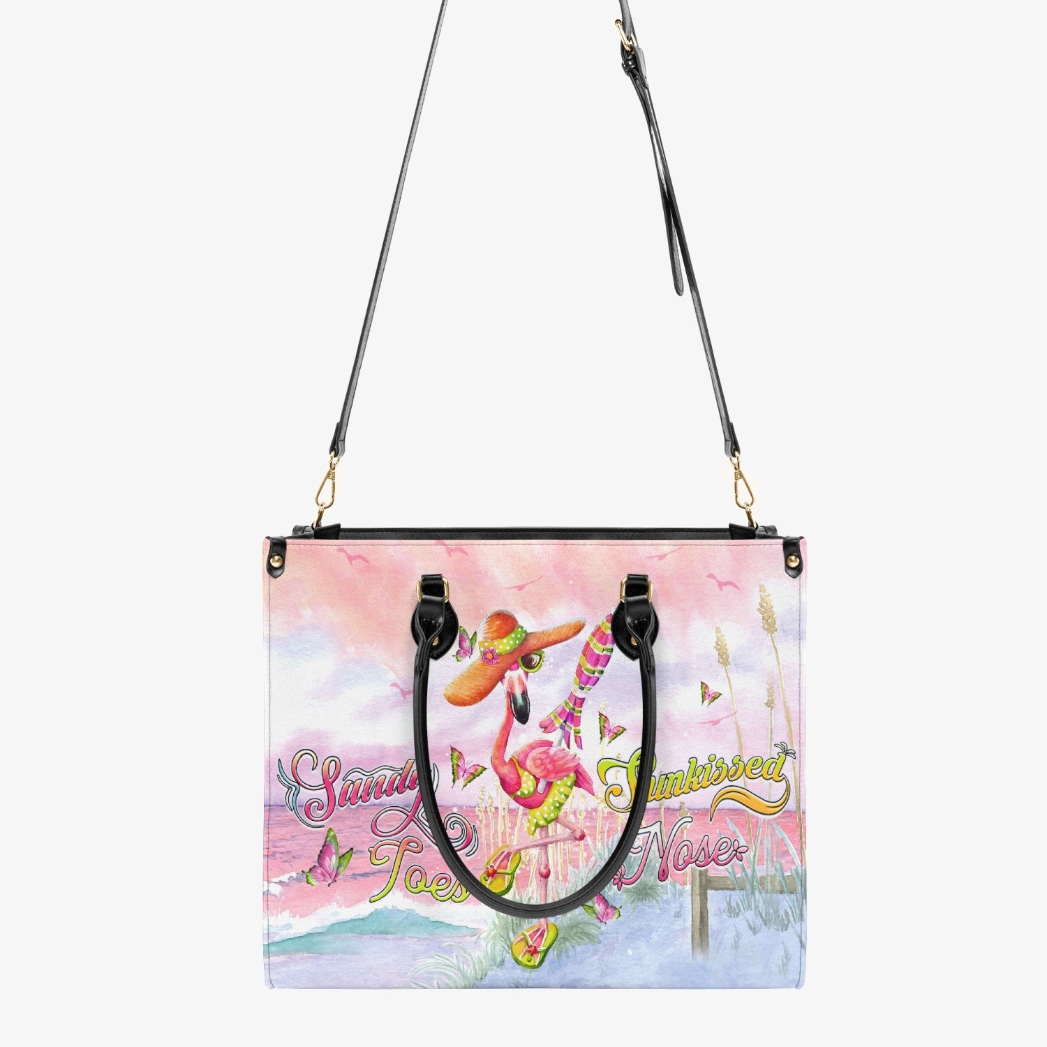 SANDY TOES SUNKISSED NOSE FLAMINGO LEATHER HANDBAG - YHDU2703245