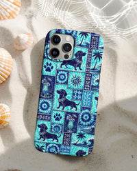 DACHSHUND DOG ISLAND PATCHWORK PHONE CASE - TLNO1108263