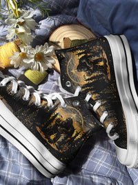 NOT ALL WHO WANDER ARE LOST BIGFOOT COMPASS HIGH TOP CANVAS SHOES  - TLNO2410244