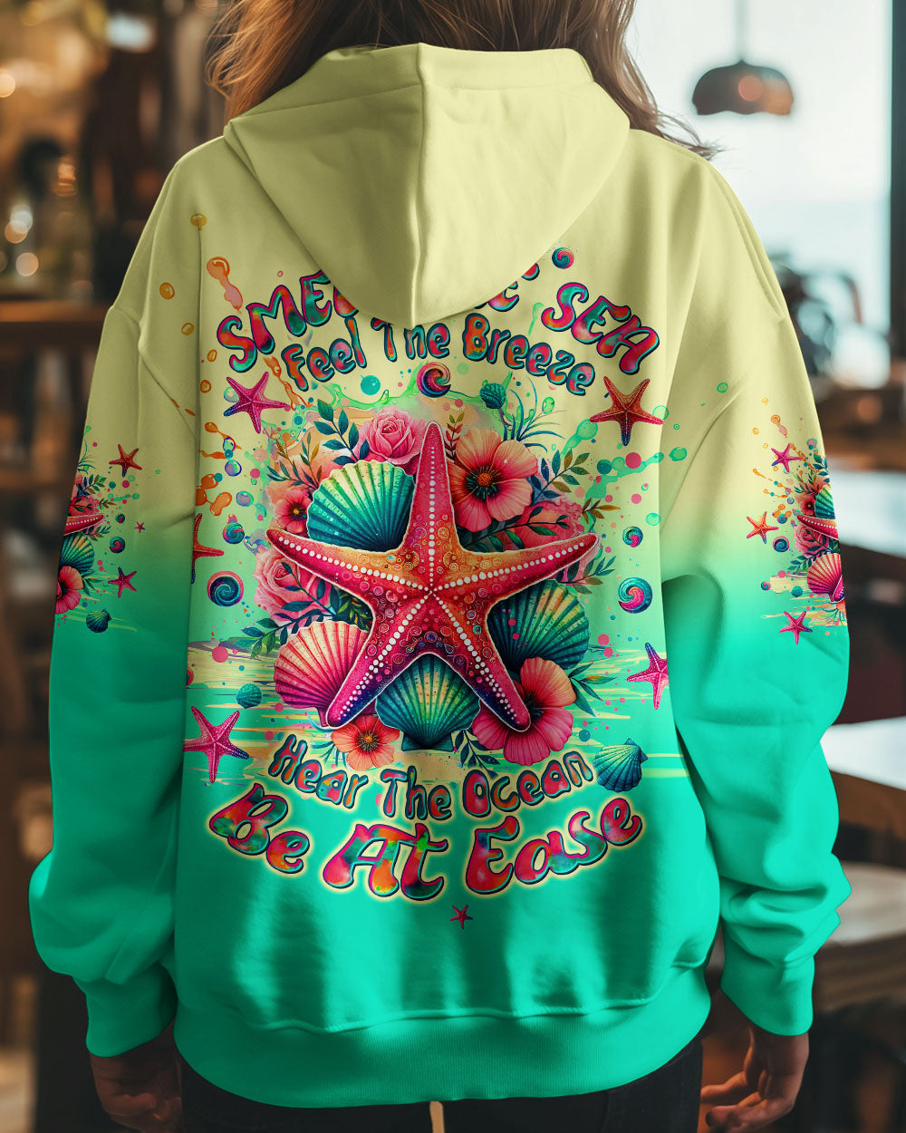 SMELL THE SEA FEEL THE BREEZE STARFISH ALL OVER PRINT - TLTW1705251