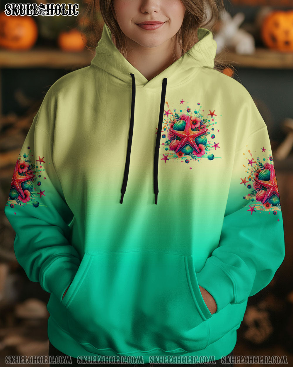 SMELL THE SEA FEEL THE BREEZE STARFISH ALL OVER PRINT - TLTW1705251