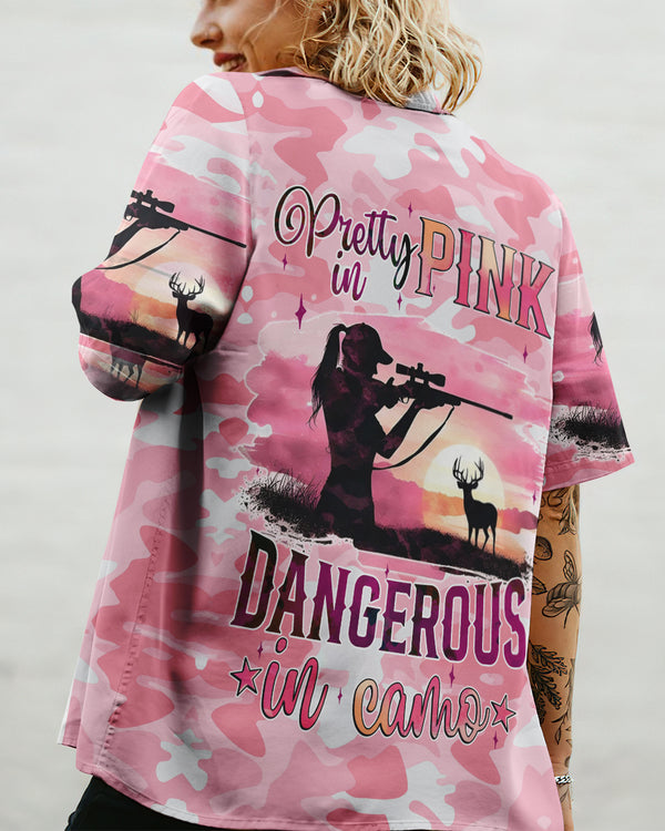 PRETTY IN PINK HUNTING HAWAIIAN SHIRT - TYQY0111245