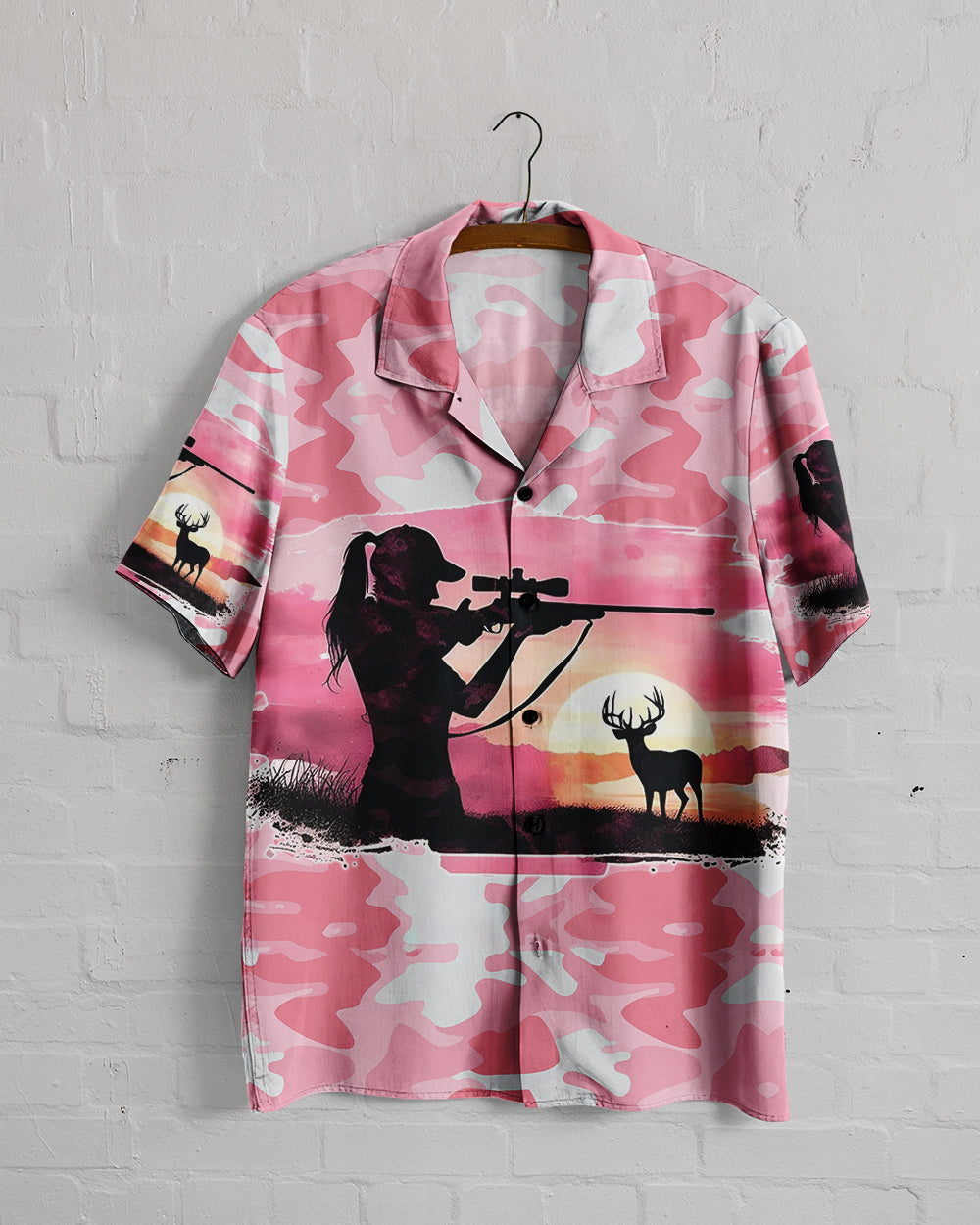 PRETTY IN PINK HUNTING HAWAIIAN SHIRT - TYQY0111245