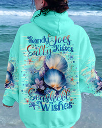 SANDY TOES SALTY KISSES SEASHELL WISHES ALL OVER PRINT - TLNO1412233