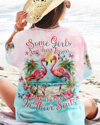 SOME GIRLS ARE JUST BORN FLAMINGO ALL OVER PRINT - TLNO2304243