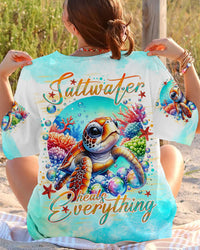 SALTWATER HEALS EVERYTHING TURTLE ALL OVER PRINT - TLNO0405243