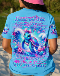 SMELL THE SEA FEEL THE BREEZE TURTLE ALL OVER PRINT - TLNO090723