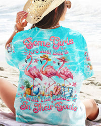 SOME GIRLS ARE JUST BORN FLAMINGO ALL OVER PRINT - TLNO0904245
