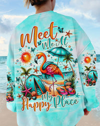 MEET ME AT MY HAPPY PLACE FLAMINGO ALL OVER PRINT - TLNO0202243