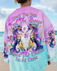 SMELL THE SEA FEEL THE BREEZE SEAHORSE ALL OVER PRINT - TLNO1701244
