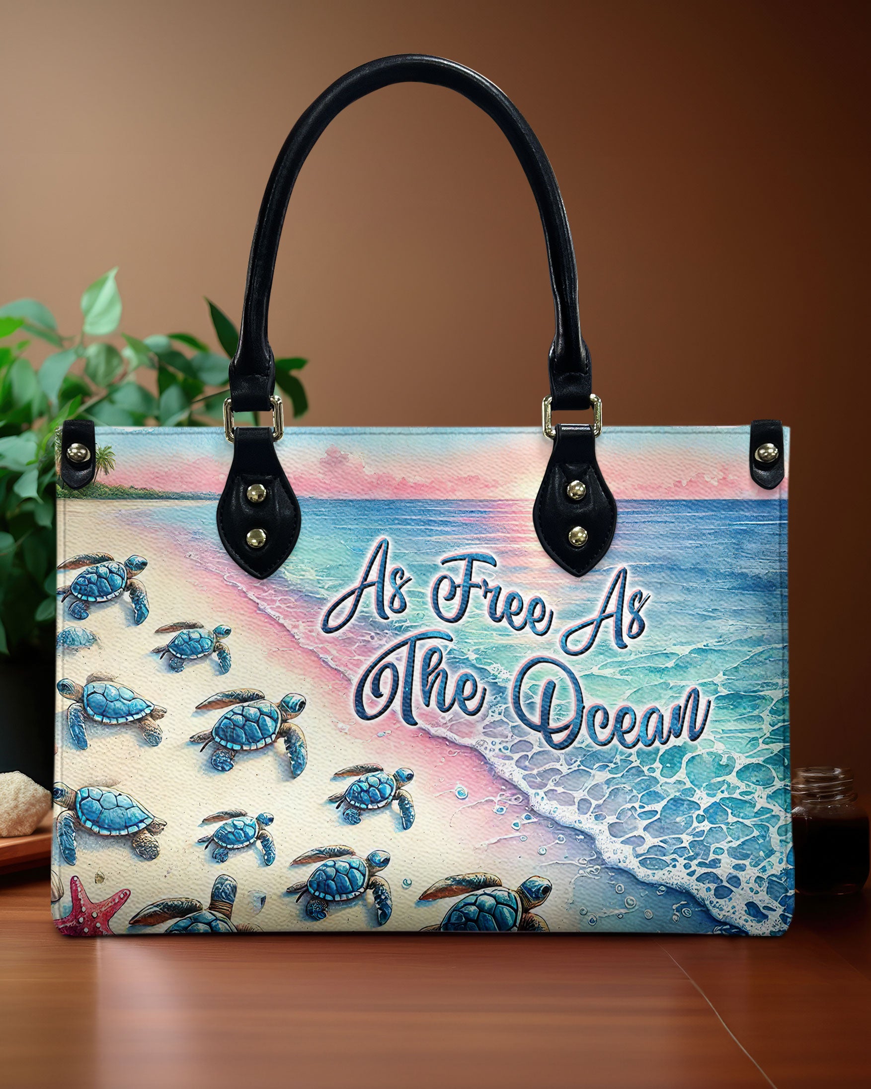 AS FREE AS THE OCEAN TURTLE LEATHER HANDBAG - TLTW2908243