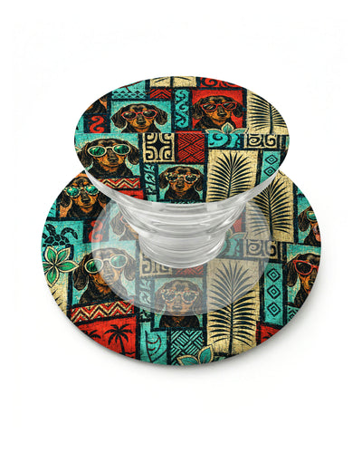 TRIBAL DACHSHUND DOG TROPICAL PATCHWORK MAGSAFE PHONE GRIP - TLNT2108262