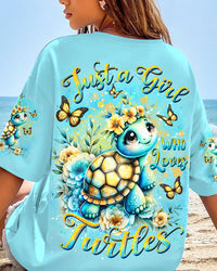JUST A GIRL WHO LOVES TURTLES ALL OVER PRINT - YHDU1806242