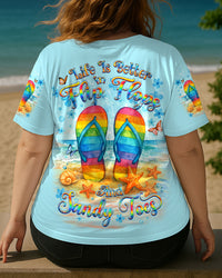 LIFE IS BETTER IN FLIP-FLOPS AND SANDY TOES ALL OVER PRINT - YHDU0705252