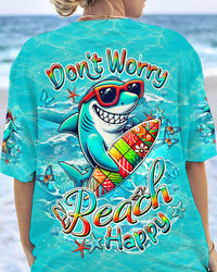 DON'T WORRY BEACH HAPPY SHARK ALL OVER PRINT - YHDU1604253
