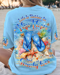 LIFE IS BETTER IN FLIP-FLOPS AND SANDY TOES ALL OVER PRINT - YHDU2304251