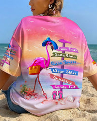 PALM TREES SALTY HAIR OCEAN BREEZE FLAMINGO ALL OVER PRINT - YHDU3006232