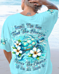 SMELL THE SEA FEEL THE BREEZE TURTLE ALL OVER PRINT - YHDU0506241