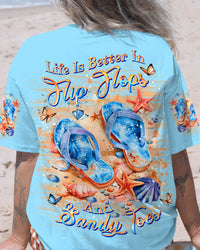 LIFE IS BETTER IN FLIP-FLOPS AND SANDY TOES ALL OVER PRINT - YHDU1107244