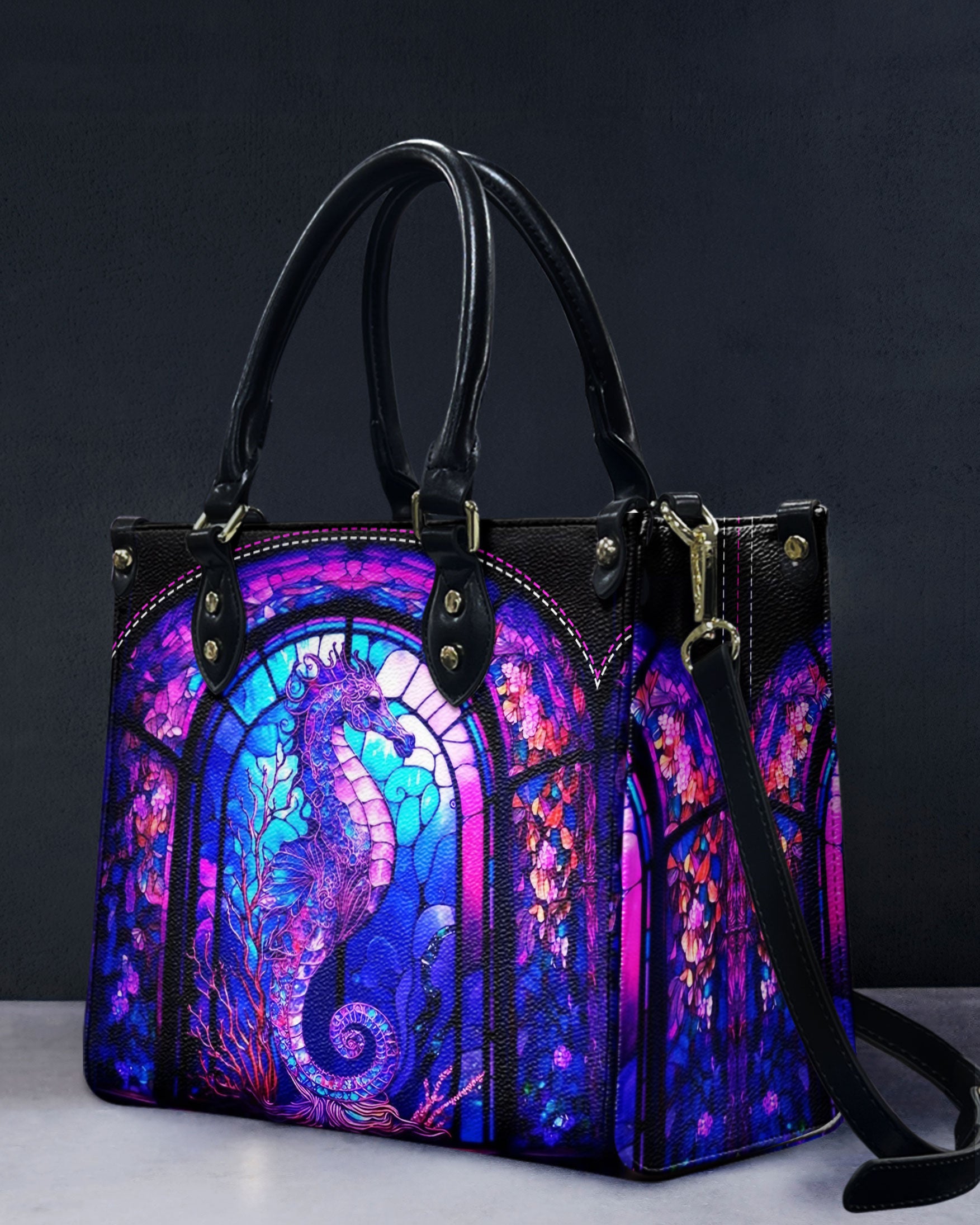 GLOWING SEAHORSE LEATHER HANDBAG - YHDU2006244