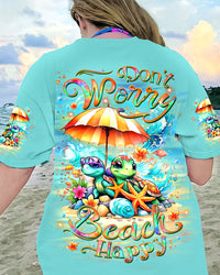 DON'T WORRY BEACH HAPPY TURTLE ALL OVER PRINT - YHDU0207242