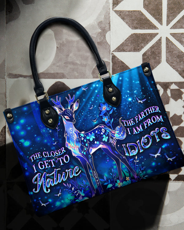 THE CLOSER I GET TO NATURE DEER LEATHER HANDBAG - YHDU1609244