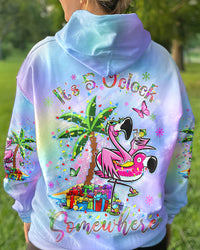 IT'S 5 O'CLOCK SOMEWHERE CHRISTMAS FLAMINGO ALL OVER PRINT - YHDU311232