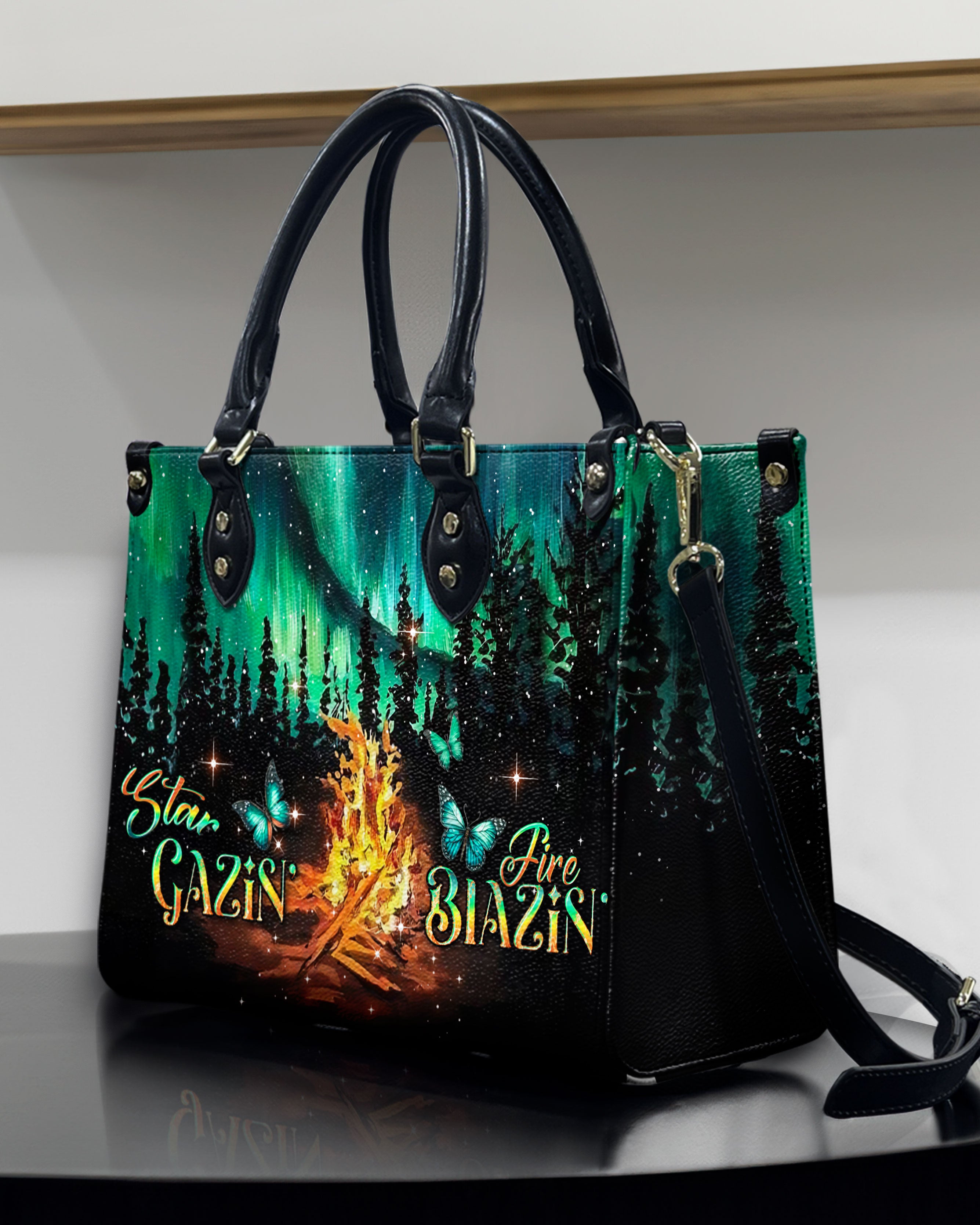 STAR GAZIN' FIRE BLAZIN' LEATHER HANDBAG - YHDU0306244