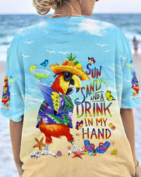 SUN SAND AND A DRINK IN MY HAND ALL OVER PRINT - YHDU0407231