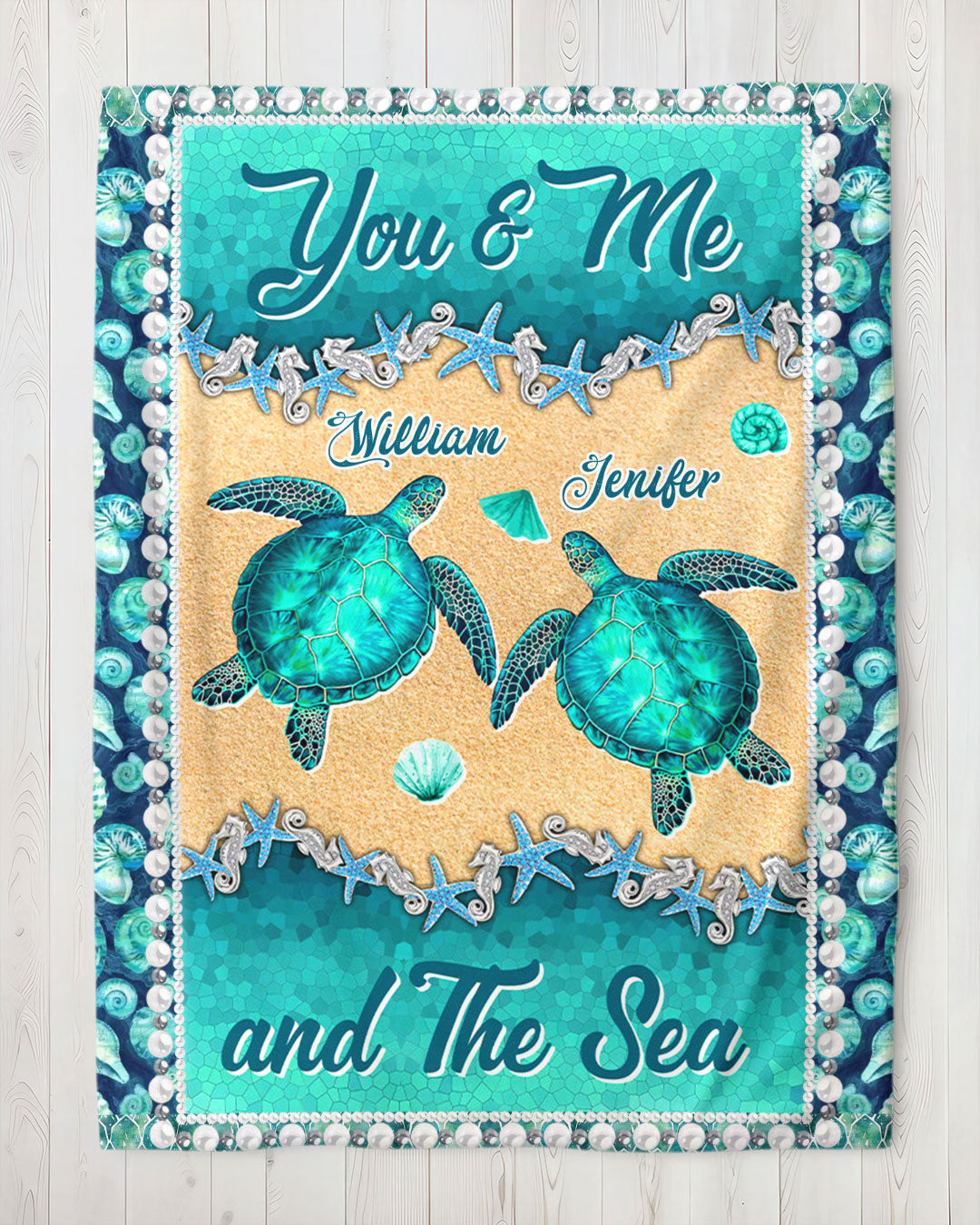 PERSONALIZED YOU AND ME AND THE SEA FLEECE BLANKET - YHDU2301254