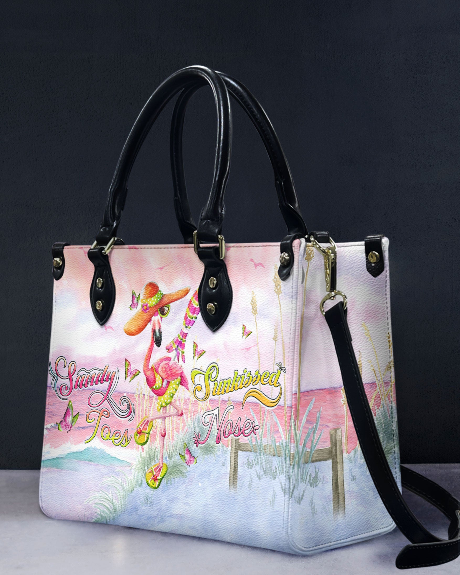 SANDY TOES SUNKISSED NOSE FLAMINGO LEATHER HANDBAG - YHDU2703245