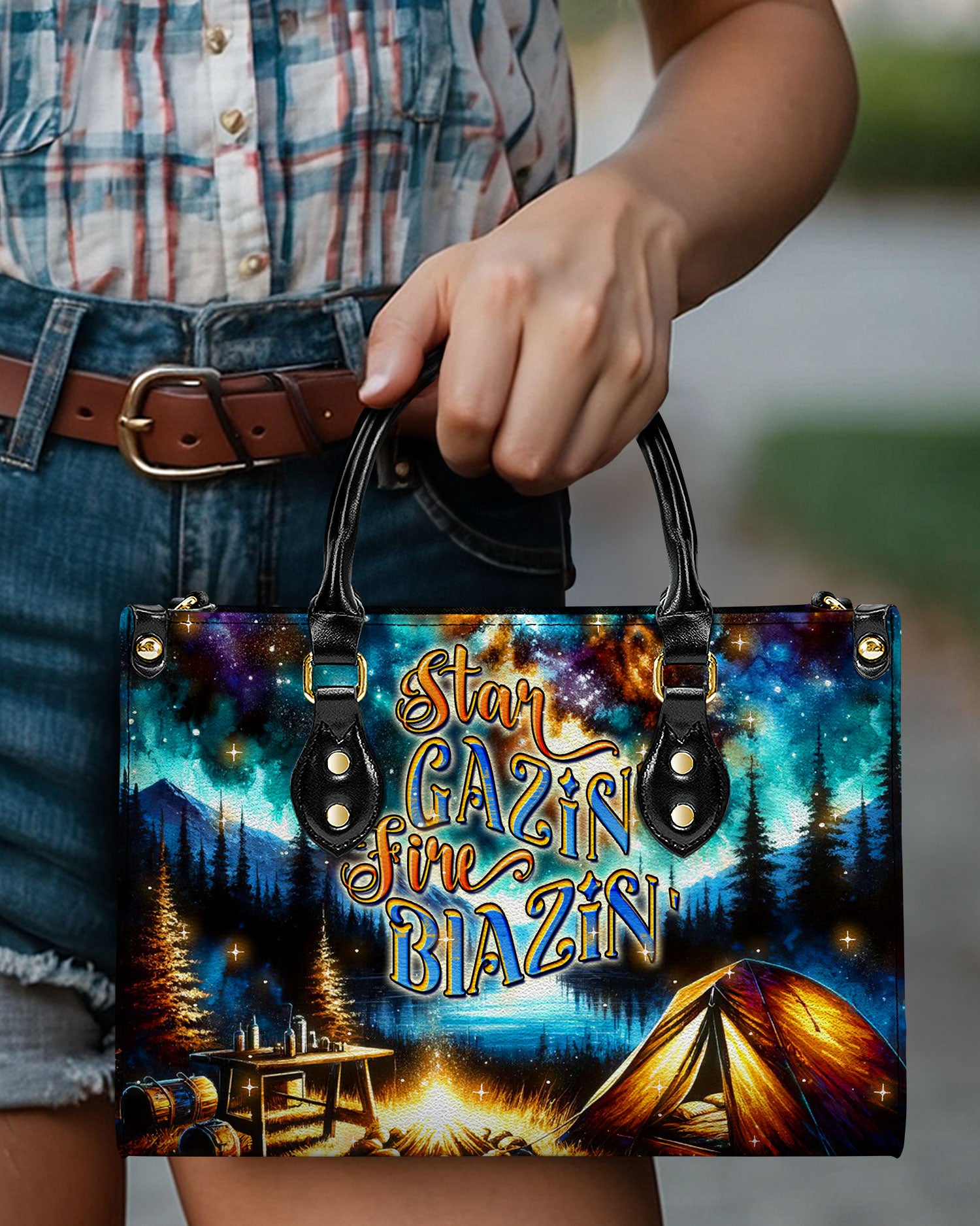 STAR GAZIN' FIRE BLAZIN' LEATHER HANDBAG - YHDU1807241