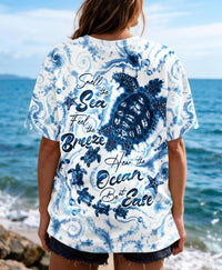 SMELL THE SEA FEEL THE BREEZE TURTLE ART ALL OVER PRINT  - TLHG1906261
