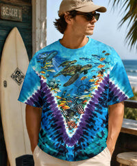 TURTLES UNDERSEA V PATTERN  ALL OVER PRINT - TLHG1006262