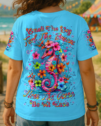 SMELL THE SEA FEEL THE BREEZE SEAHORSE ALL OVER PRINT - YHLN1408252