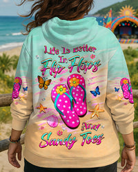 LIFE IS BETTER IN FLIP-FLOPS AND SANDY TOES ALL OVER PRINT - YHHG0708253