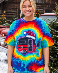CHRISTMAS SANTA CAMPER COLORFUL SWIRL ALL OVER PRINT - TYQY0510261