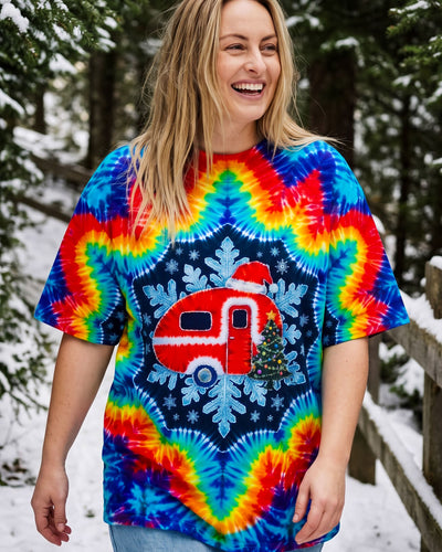 CHRISTMAS SANTA CAMPER SWIRL ALL OVER PRINT - TYQY1410265
