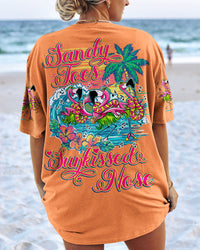 SANDY TOES SUNKISSED NOSE FLAMINGO ALL OVER PRINT - TY0407233