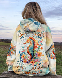 SOME GIRLS ARE JUST BORN SEAHORSE ALL OVER PRINT - TLNZ0111231