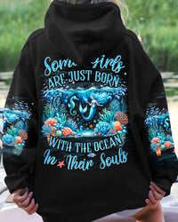 SOME GIRLS ARE JUST BORN MERMAID AND SEAHORSE ALL OVER PRINT - TYQY2410234