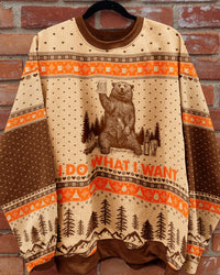 I DO WHAT I WANT CAMPING BEAR CHRISTMAS ALL OVER PRINT - TY2710231