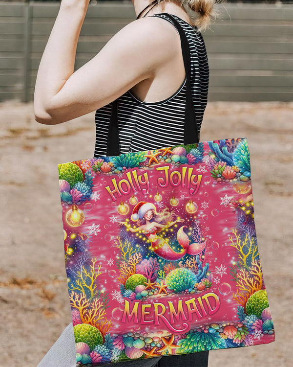 HOLLY JOLLY MERMAID CHRISTMAS TOTE BAG - TLNZ0311236