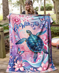 GO WITH THE FLOW TURTLE FLEECE BLANKET - TYQY2601261