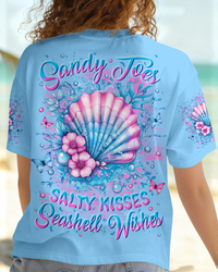 SANDY TOES SALTY KISSES SEASHELL WISHES ALL OVER PRINT - YHLN1610251