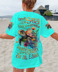 SMELL THE SEA FEEL THE BREEZE TURTLE ALL OVER PRINT - TLNZ0909234